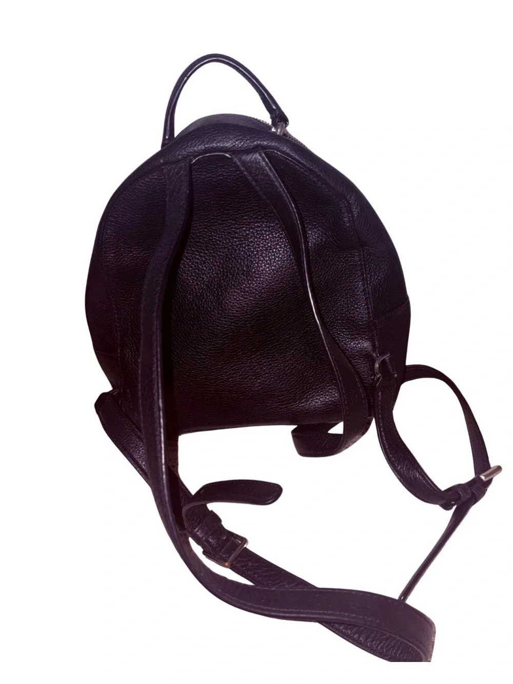 kate spade Black Pebbled Leather Small Backpack with Front Zip Pocket